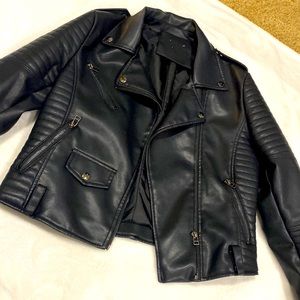 Black faux leather jacket size Medium